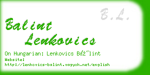 balint lenkovics business card